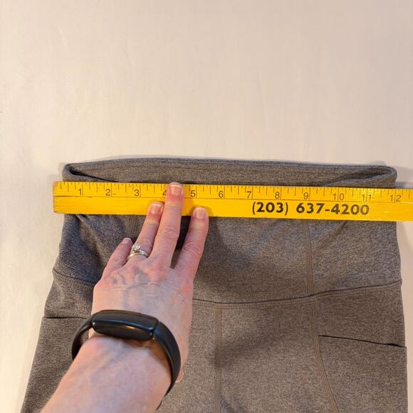 Athleta Mid Rise Leggings XS Heathered Taupe Pockets Full Length Yoga Workout - Picture 8 of 9